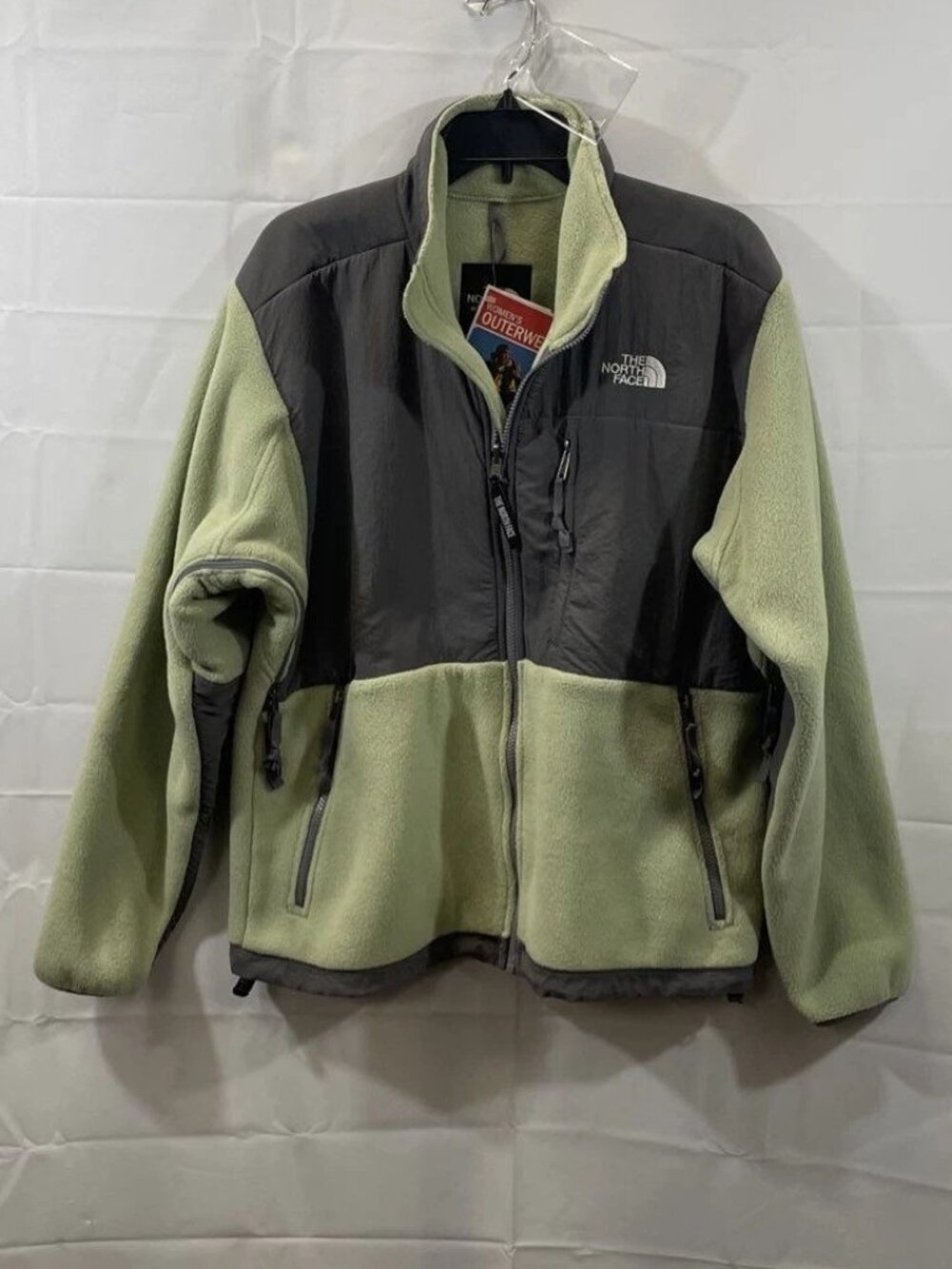 The North Face Denali Fleece Jacket Grey / Green NWT Women's Size Large